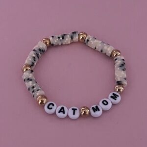 Gold and Cream Cat Mom Bracelet